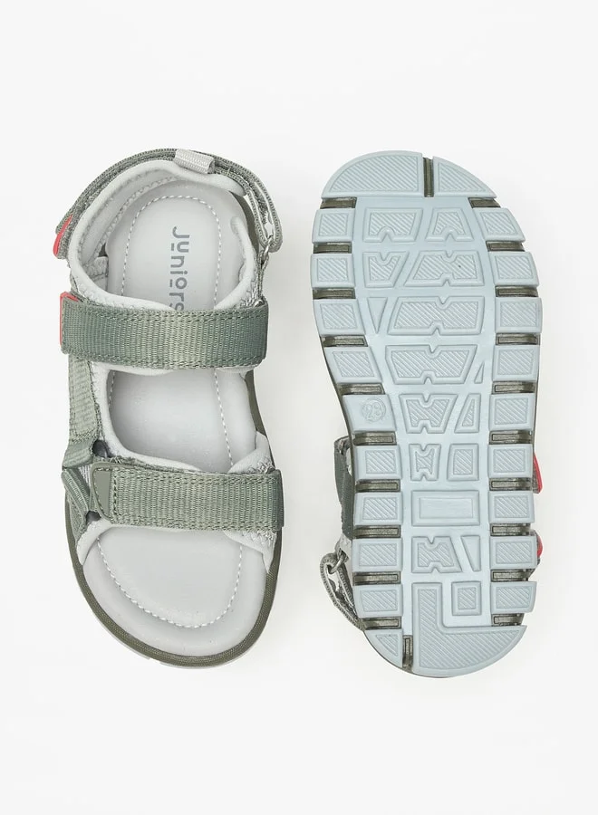 JUNIORS Boys Panelled Sandals with Hook and Loop Closure