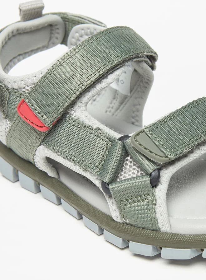 JUNIORS Boys Panelled Sandals with Hook and Loop Closure