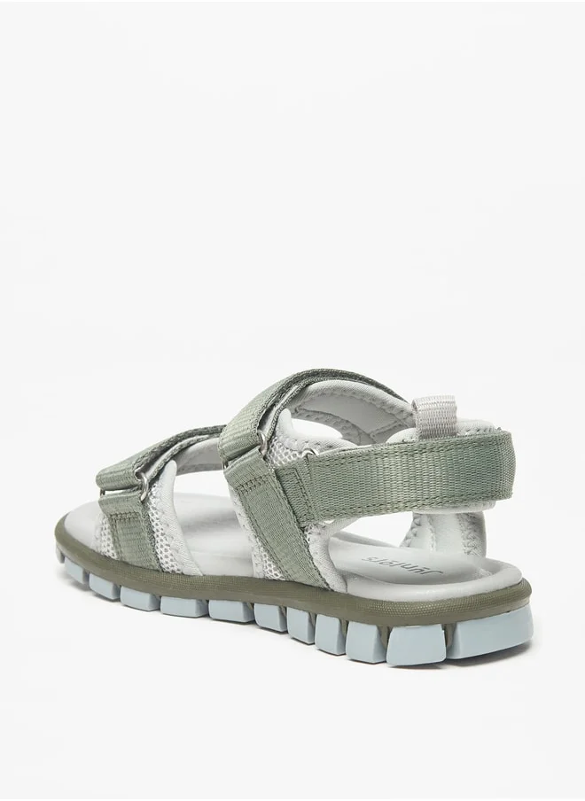 جونيورز Boys Panelled Sandals with Hook and Loop Closure