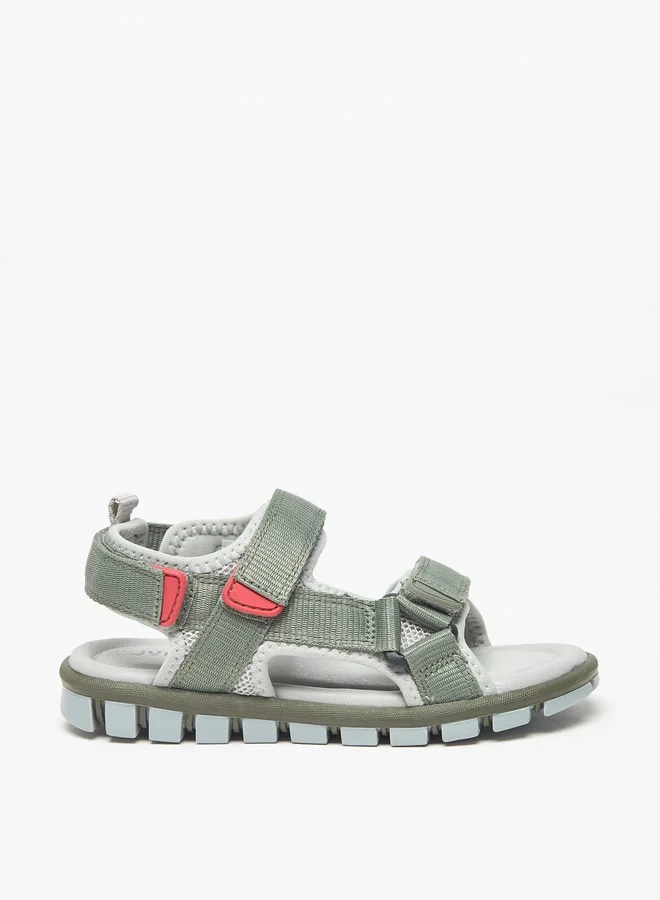JUNIORS Boys Panelled Sandals with Hook and Loop Closure