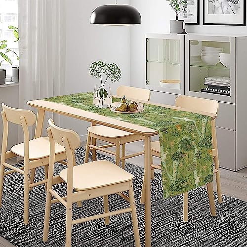 SXXLDNG William Morris Original Design Green Table Runner Vintage Floral Table Runner for Dining Table Decor 13 x 36 Inch - Image 3