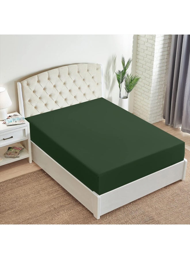 Mellanni Queen Fitted Sheet  Iconic Collection Bedding Sheets with up to 16 inch Deep Pocket  Soft  Cooling  Fade  Stain Resistant  1 PC Queen Emerald Green - Image 5