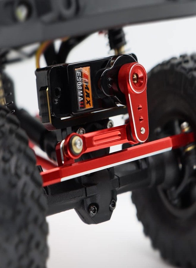 EPINON Aluminum High Clearance Chassis Links Suspension Links Steering Links and Skid Plate Set for 1/24 Axial SCX24 Bronco/JLU/C10 Upgrade Parts (Red) - Image 4