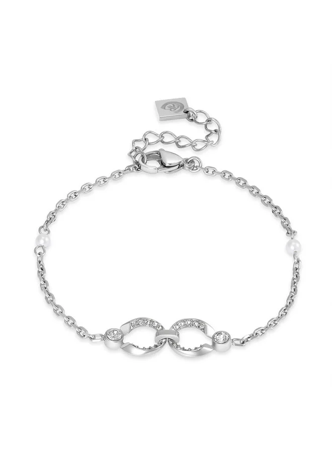 شيروتي 1881 Celeste Radiant Bracelet with Double C Charms and Crystal for Women