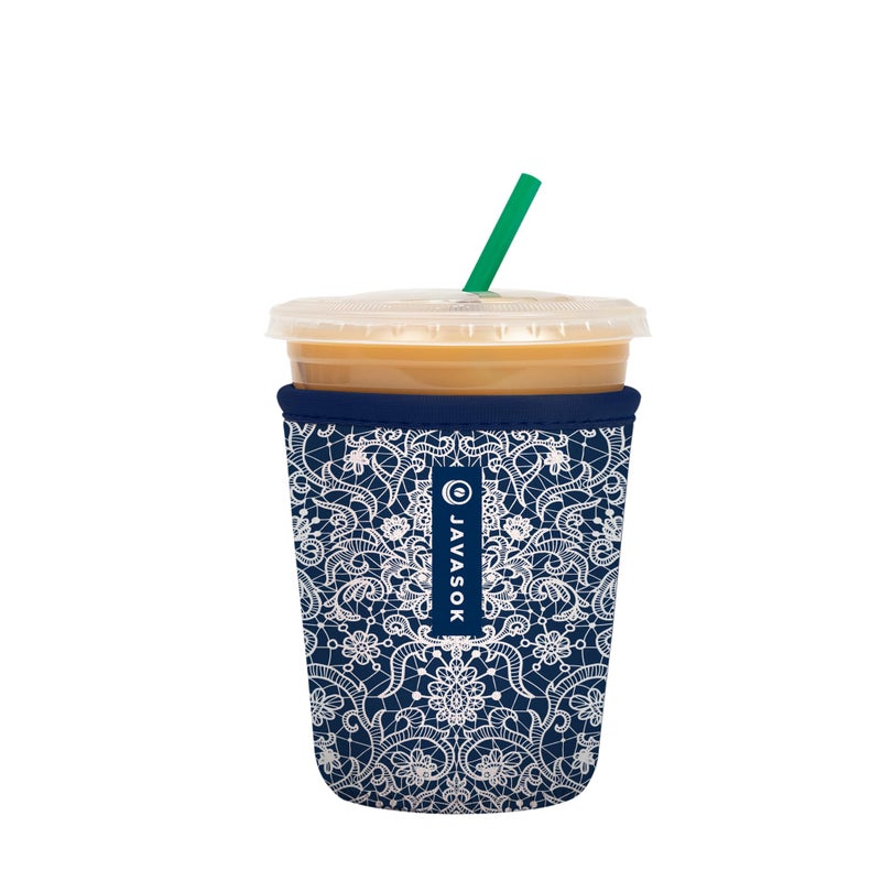 Sok It Java Sok Iced Coffee & Cold Soda Insulated Neoprene Cup Sleeve (Royal Lace  Small: 16-20oz) - Image 1