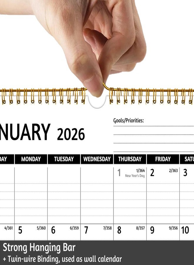 BowCuk Wall Calendar 2026-2027 - Calendar 2026-2027 Wall, 2 Year Calendar, Jan 2026 - Dec 2027, 11.5 x 14.5 In, 2026 Calendar with Large Blocks, Thick Paper, Holidays, To-do ＆ Notes, Great for Organizing - Image 5
