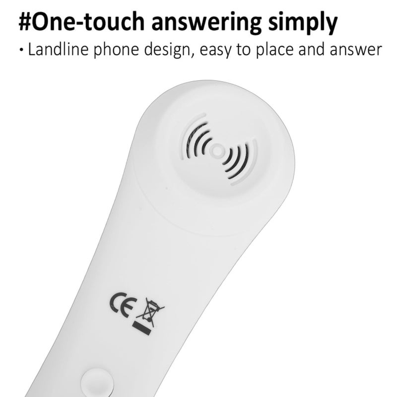 Vintage Telephone Handset Type C Wired Retro Phone Receiver With Volume Control Built In Microphone And Speaker For Home Office Use White - Image 3