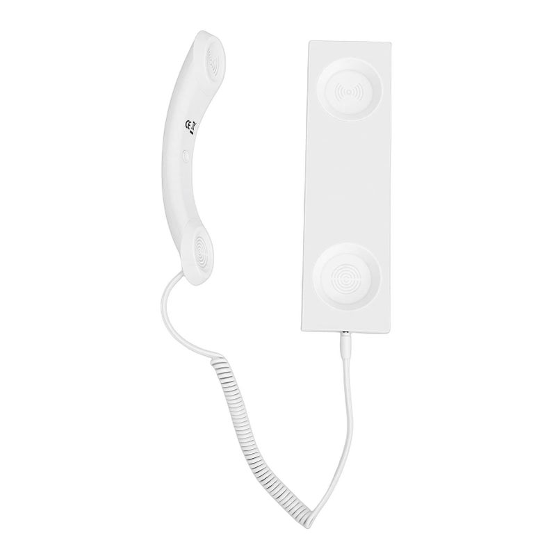 Vintage Telephone Handset Type C Wired Retro Phone Receiver With Volume Control Built In Microphone And Speaker For Home Office Use White - Image 1