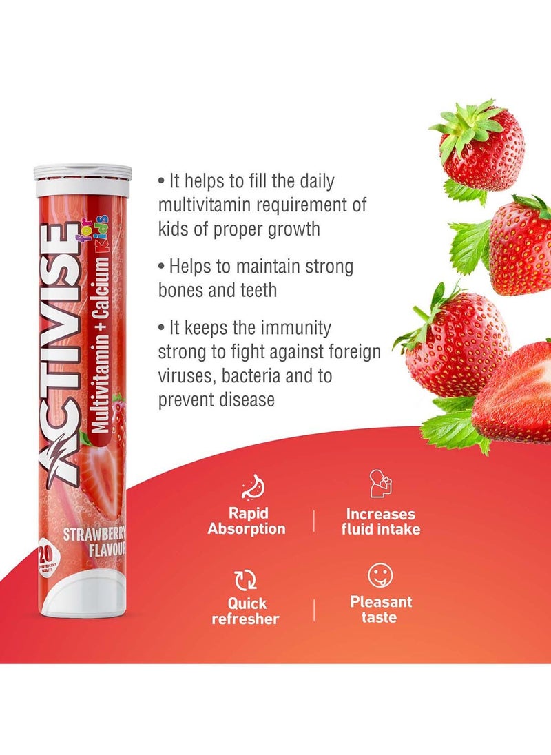 Activise Activise Kids Multivitamin + Calcium Effervescent Tablets, Strawberry 20's  - Image 3