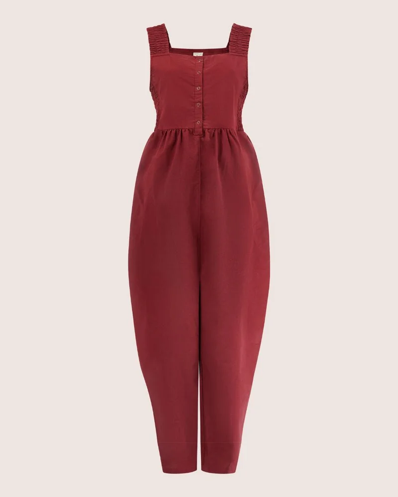 ترتلدوف لندن Alice Red Smocking Strap Jumpsuit