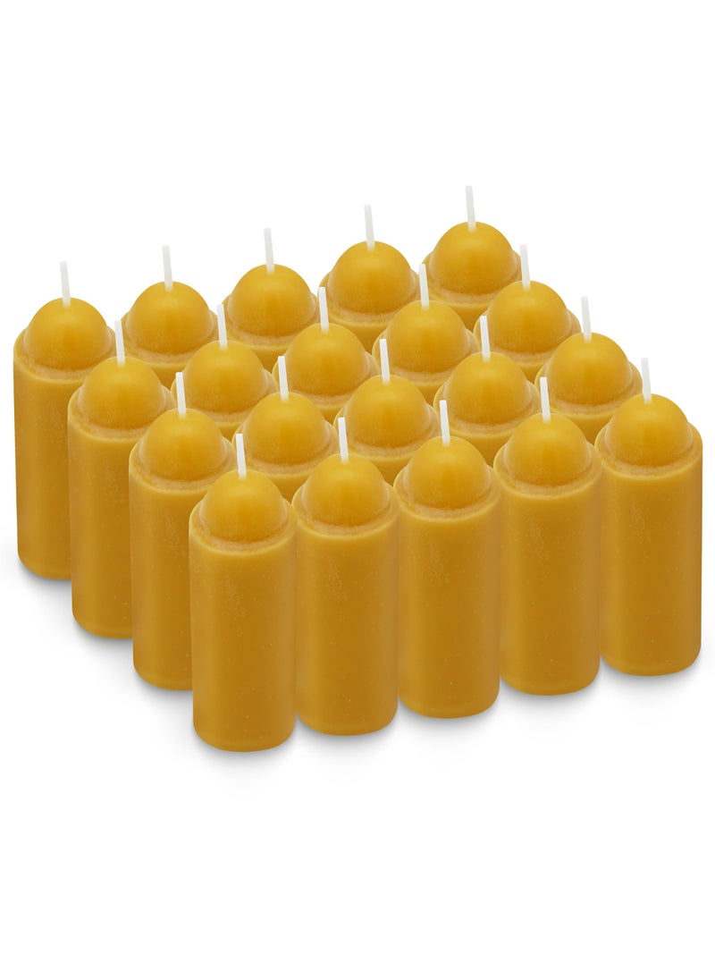 NOMFIX 15-Hour Natural Beeswax Candles Compatible with Candle Lanterns - Smokeless Clean Long Lasting Burning for Outdoor, Camping, Emergency, Survival Emergency Preparedness- 20Pack  - Image 1