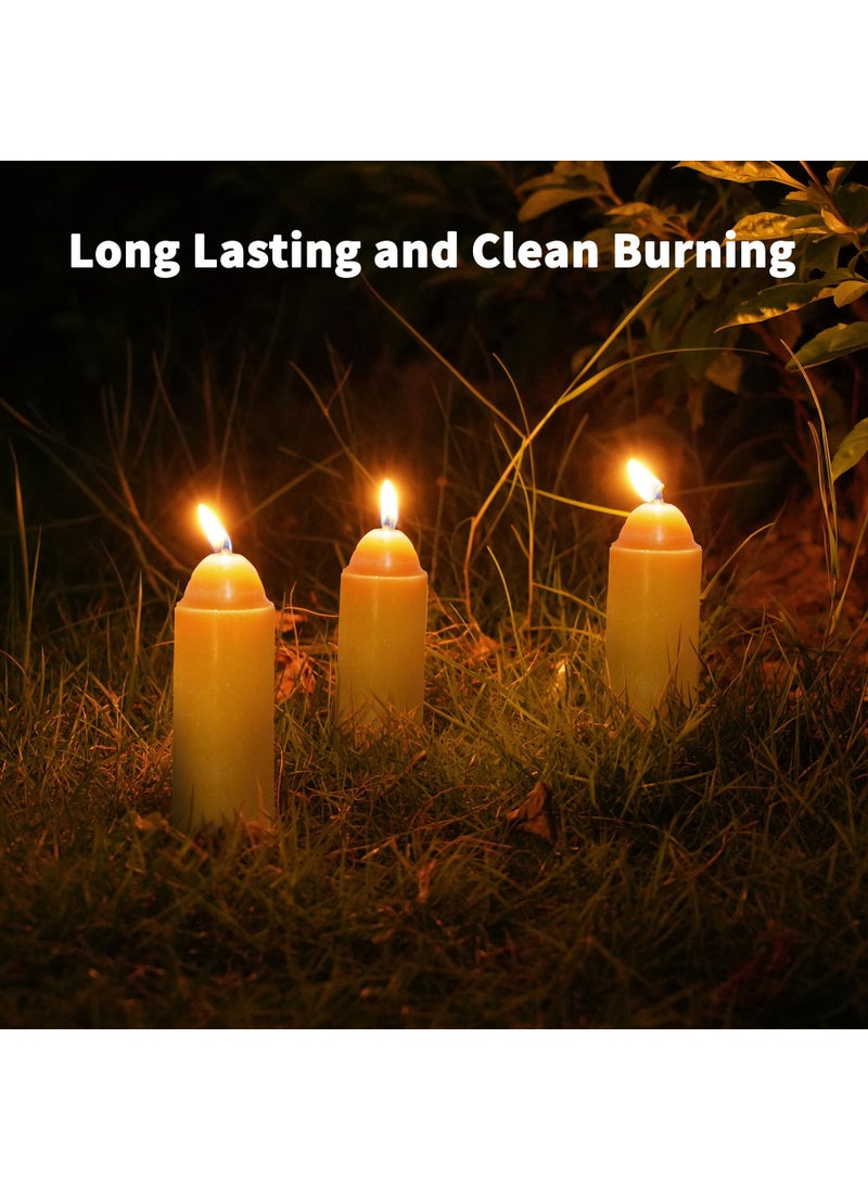 NOMFIX 15-Hour Natural Beeswax Candles Compatible with Candle Lanterns - Smokeless Clean Long Lasting Burning for Outdoor, Camping, Emergency, Survival Emergency Preparedness- 20Pack  - Image 2
