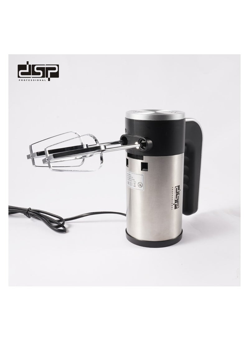 DSP - DSP Electric Hand Mixer with 2 Dough Hooks & 2Beaters of Stainless Steel, 5-Speed Easy Mix, 400w - Image 1