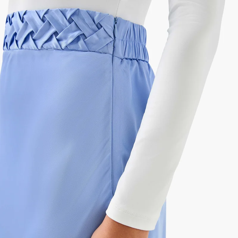 Splash FAV Satin Midi Skirt with Braided Waist Detail