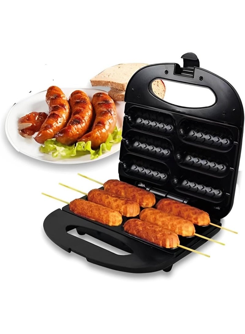 Sokany Electric Crispy Corn Hotdog Waffle Maker | Mini Panini & Sausage Baking Machine | French Muffin Hot Dog Lolly Stick Breakfast Grill - Image 1