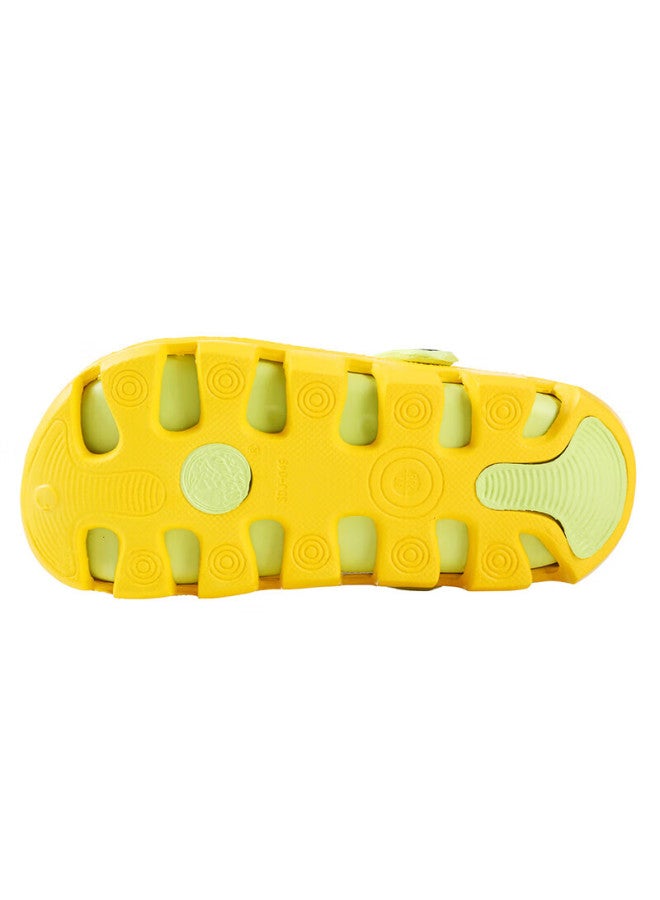 Pull Back Huili Perforated Sandals, Women's Slippers, Outdoor Travel, Dual-use Beach Shoes, Wear-resistant, Breathable, Closed-toe, Hl049, Yellow, Size 39 - Image 2