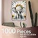 Aihonmin Baby Elephant Jigsaw Puzzles for Adults Painting 1000 Pieces Jigsaw Puzzle Animal Wear Sunflowers Flowers Jigsaw Puzzle Rustic Style Puzzles Game 27 x 20 Inches Puzzles for Families Game Nights - Image 4