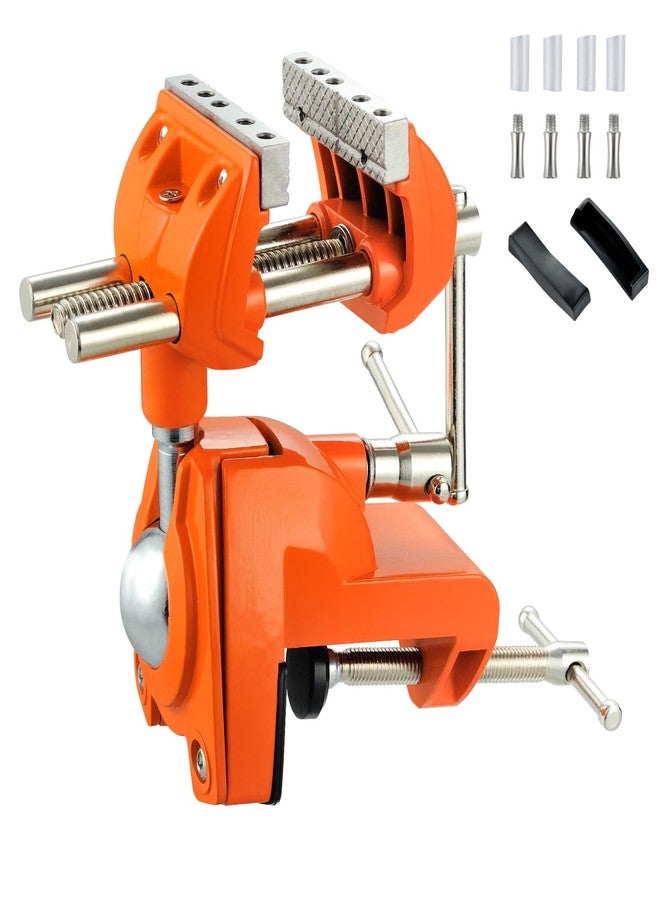 MAXMAN Clamp Bench Vise with Post Universal, Woodworking Vise, 360° Heavy Duty Cast Steel, Table Clamp Vise with Swivel Base for Workbench DIY Projects, Handcraft Creations - Image 1