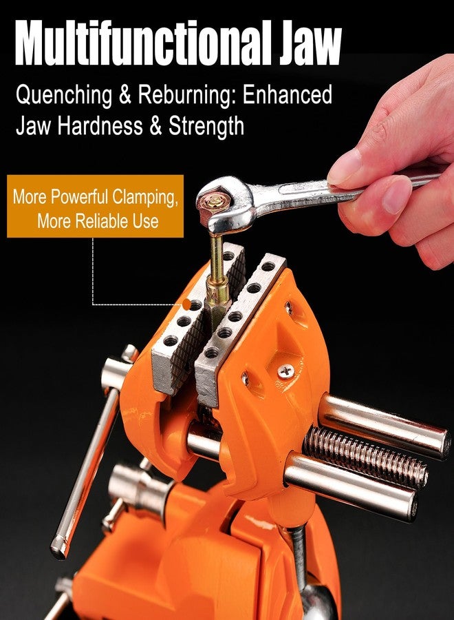 MAXMAN Clamp Bench Vise with Post Universal, Woodworking Vise, 360° Heavy Duty Cast Steel, Table Clamp Vise with Swivel Base for Workbench DIY Projects, Handcraft Creations - Image 5