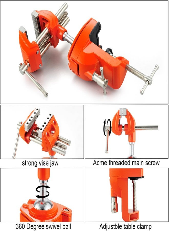 MAXMAN Clamp Bench Vise with Post Universal, Woodworking Vise, 360° Heavy Duty Cast Steel, Table Clamp Vise with Swivel Base for Workbench DIY Projects, Handcraft Creations - Image 4