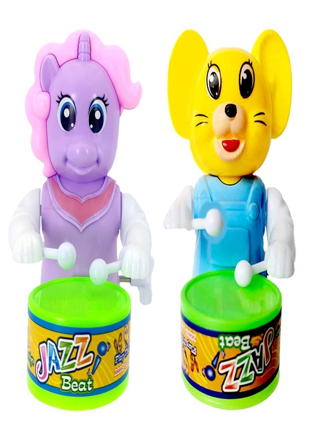 PRIMEFAIR Cute Drummer Toy with Drumming and Dancing Action for Kids Baby Rattle Toys Set Toddler Kids Pack of 2 (Multicolor) - Image 1