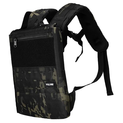 Polyfit Rucking Backpack 20 Weighted Ruck Pack for Weight Plates Patent Pending SideLoading Rucksack for Walking Running Rucking Strength and Endurance Training Black Camo - Image 1