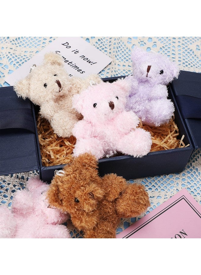 Threan 8 Pcs Mini Plush Bears 4'' Small Bear Bulk Stuffed Animal Toys Tiny Soft Bear Doll Present Stuffers For Keychain Baby Shower Party Favors Supplies(Pink, Purple, Brown, Apricot) - Image 4