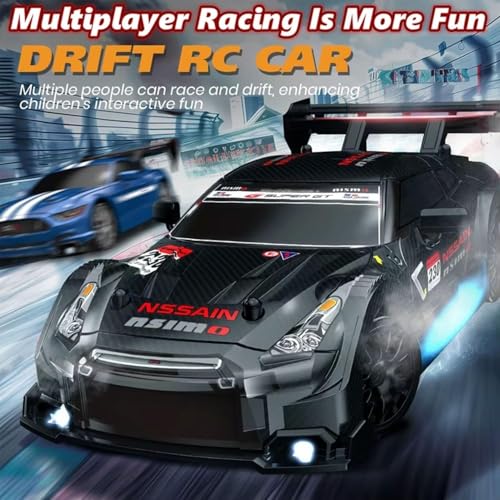 MICROMINI 1:24 Scale High Speed 4WD RC Drift Car – 30Km/Hr with 2 Batteries, LED Lights, Extra Tires, Cones & USB Charger | Rare Model, Full Drift Kit for Kids & Adults | Remote Controlled Racing Car - Image 3