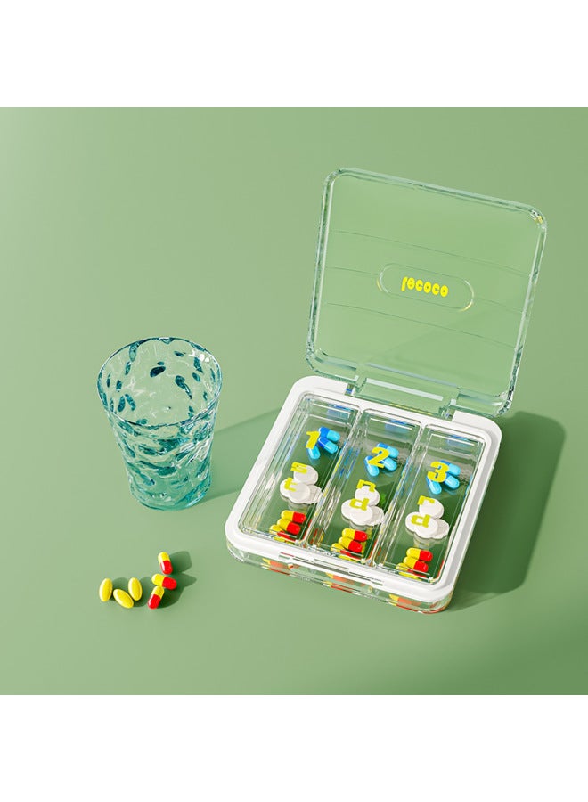 Medicine Box Mini Portable Three Meals A Day Medicine Dispenser Seven Days A Week Tablets Separate Packaging Box Storage Accessories Box