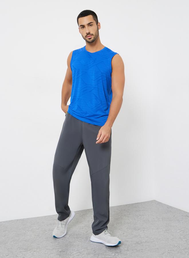 Styli Active Men Blue Printed Performance Relaxed Tank - Image 2