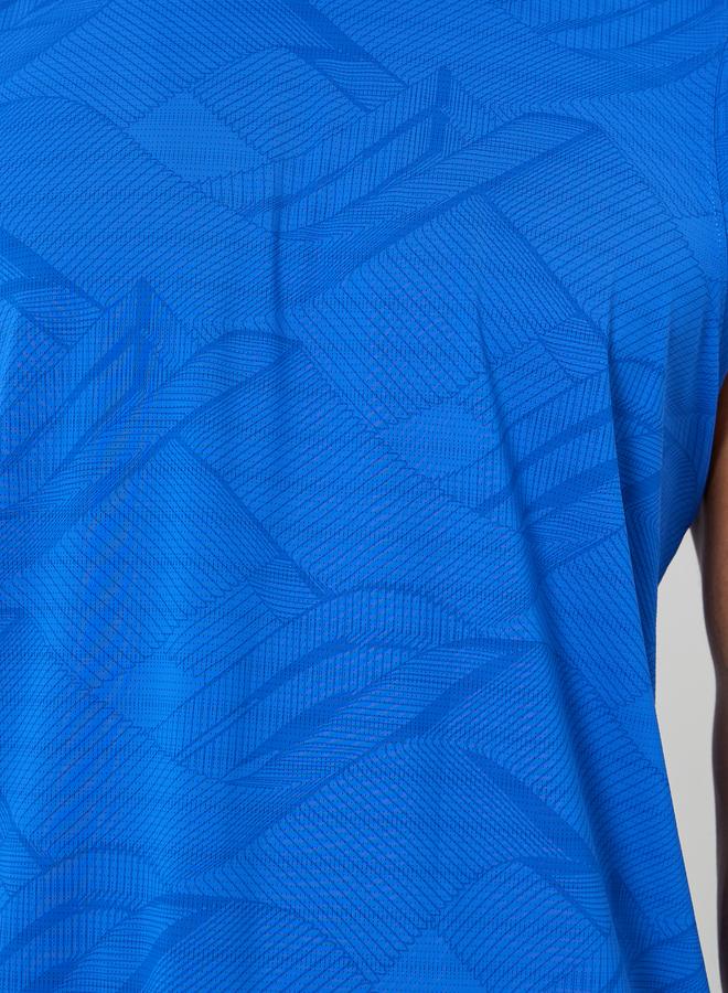Styli Active Men Blue Printed Performance Relaxed Tank - Image 4