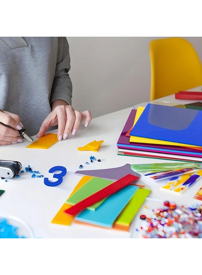 لوحة أكريليك غير شفافة بعشرة ألوان مقاس 8 × 8 بوصة لقطع الليزر والأعمال الحرفية DIY - Image 4