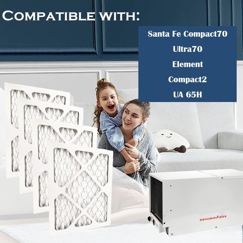 DAODEFUL 9 x 11 x 1 Air Filter for Santa Fe Compact70 Dehumidifier Ultra70 Element Compact2 UA 65H, 4 Pack - Image 2