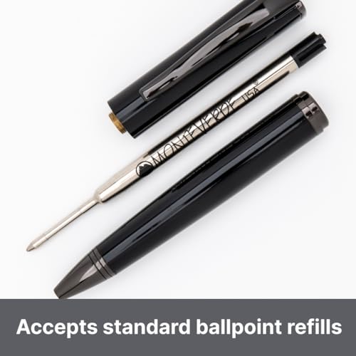 Monteverde Impressa Ballpoint Pen - Black with Gunmetal Trim, Refillable with Parker Style Refills, Quality Writing Instrument - Image 4