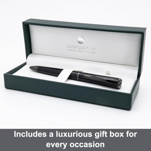Monteverde Impressa Ballpoint Pen - Black with Gunmetal Trim, Refillable with Parker Style Refills, Quality Writing Instrument - Image 5