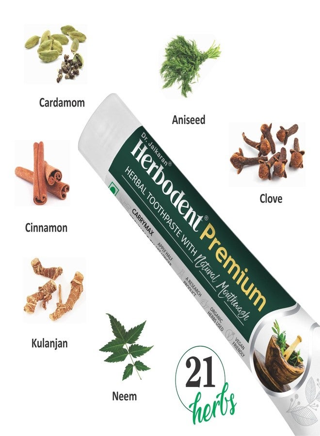 Herbodent Premium Gingivitis Prevention Toothpaste-100G Pack Of 3|A Unique Blend Of 21 Herbs Like Neem, Clove, Cinnamon, Cardamom With Natural Mouthwash-No Paraben, No Fluoride, No Saccharin - Image 3