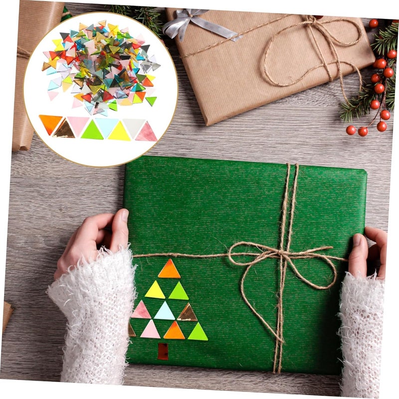 Mixed Hue Transparent Mosaic Tiles DIY Craft Pieces Triangular Delicate Tiles for Home Garden Decor Smooth Polished Surface for Vases Lamps Picture Frames and DIY Art Projects - Image 4