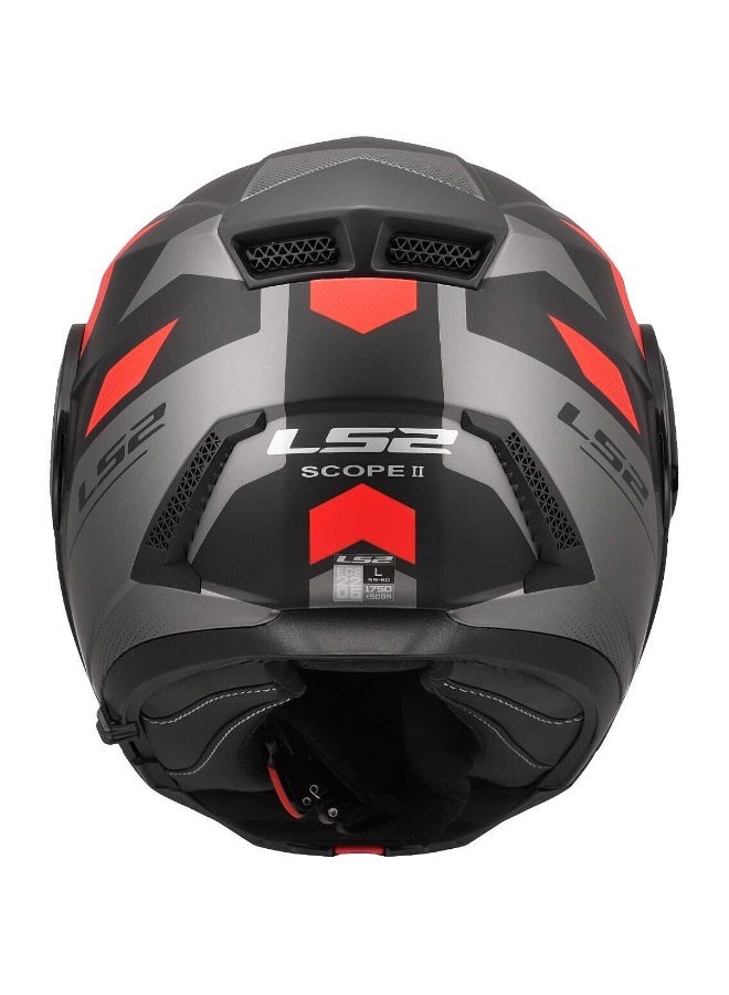 LS2 HELMETS LS2 FF902 SCOPE Modular Helmet Color: Matt Black Red - Image 3