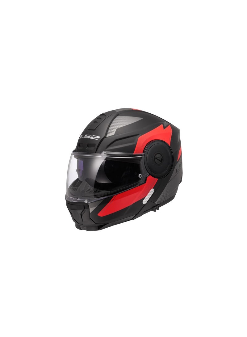 LS2 HELMETS LS2 FF902 SCOPE Modular Helmet Color: Matt Black Red - Image 4