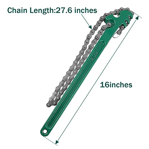 BokWin 16 Inch Heavy Duty Ratcheting Chain Wrench Adjustable Oil Filter Wrench Pipe Fittings Tools Spanner Multi-Purpose Remover Tool - Image 2