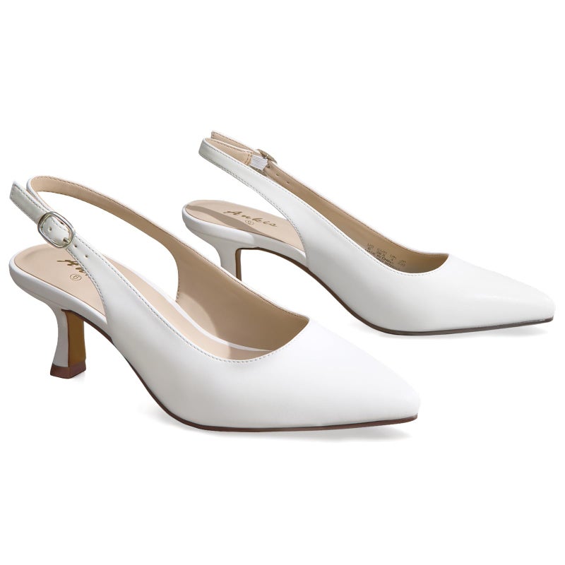 Ankis Women's Slingback Kitten Heels Closed Pointed Toe Low Heel Pumps Comfortable Dress Shoes for Wedding Party Work Office Business Casual Daily Wear 2.5inch - Image 1