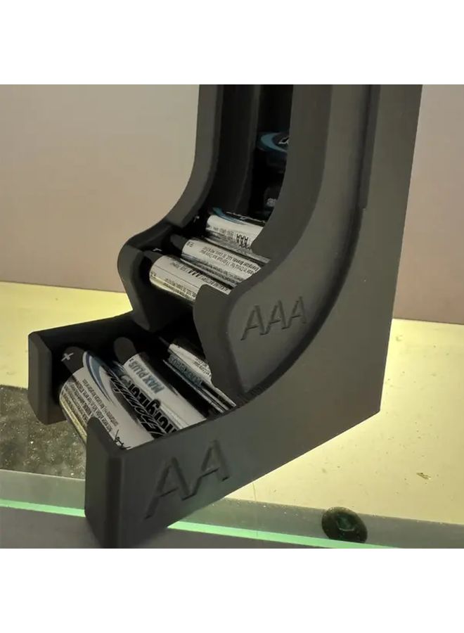 White Desktop Battery Organizer For AA AAA Lithium NiCad NiMH Cells - Image 2
