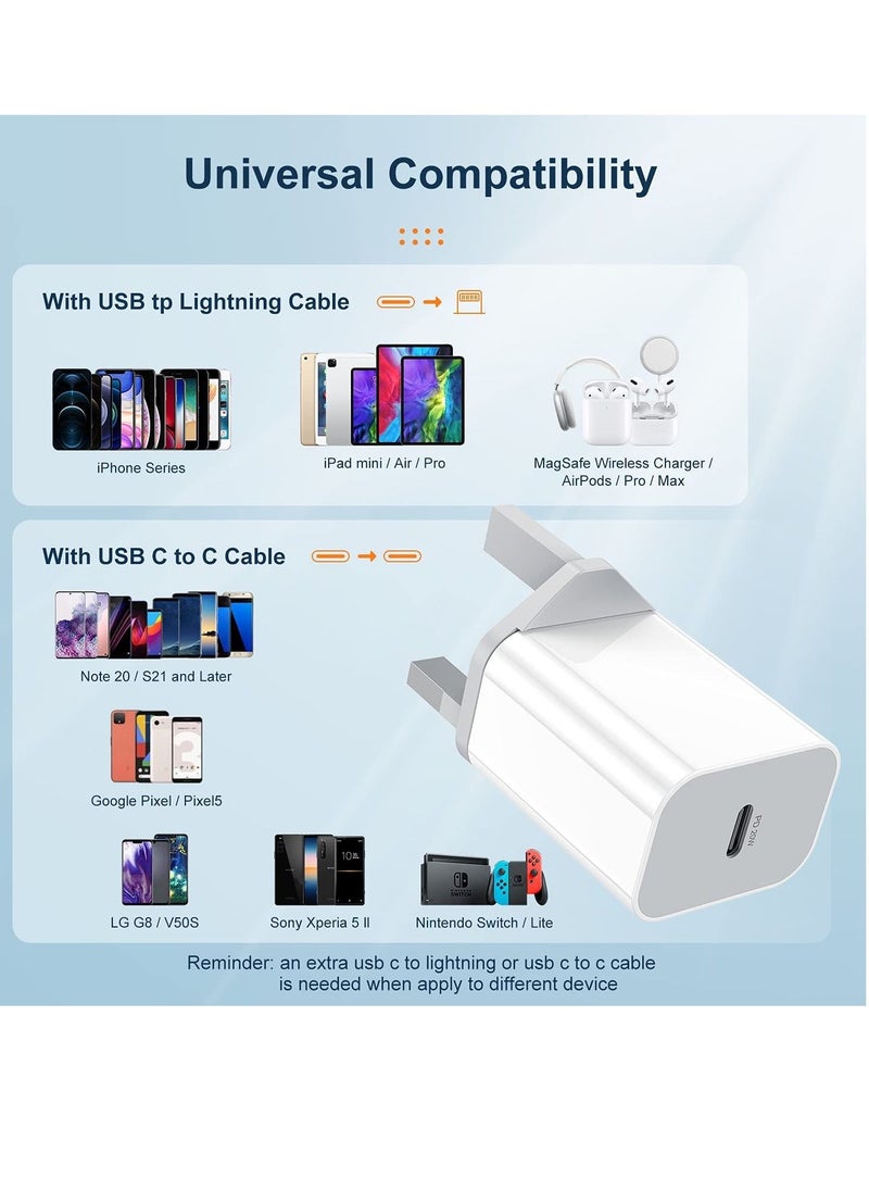 Generic - 20W USB C Charger Plug, PD Fast Charge Type C Wall Adapter, Power Delivery Fast Charger Compatible, Wall Charger - Image 1