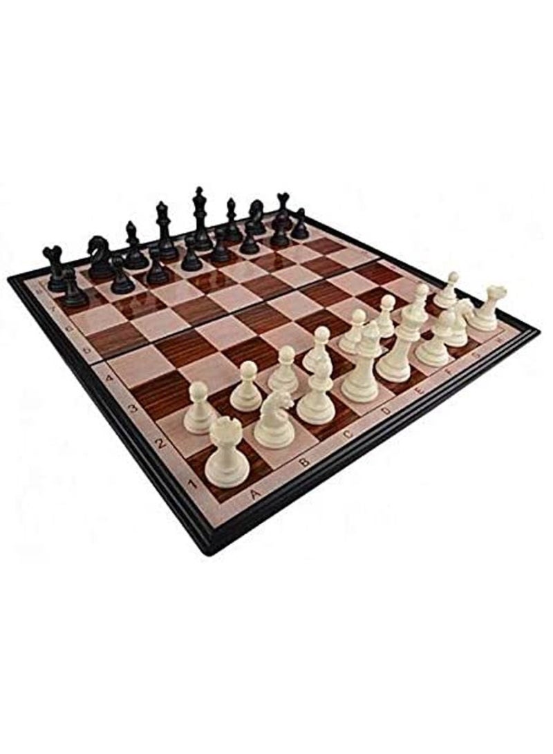 BRAINS Magnetic Wooden Chess Set, Foldable Board – Classic Elegant Design with Complete Chess Pieces for Entertainment, Education, and Intelligence Development, Easy to Carry and Store - Image 2