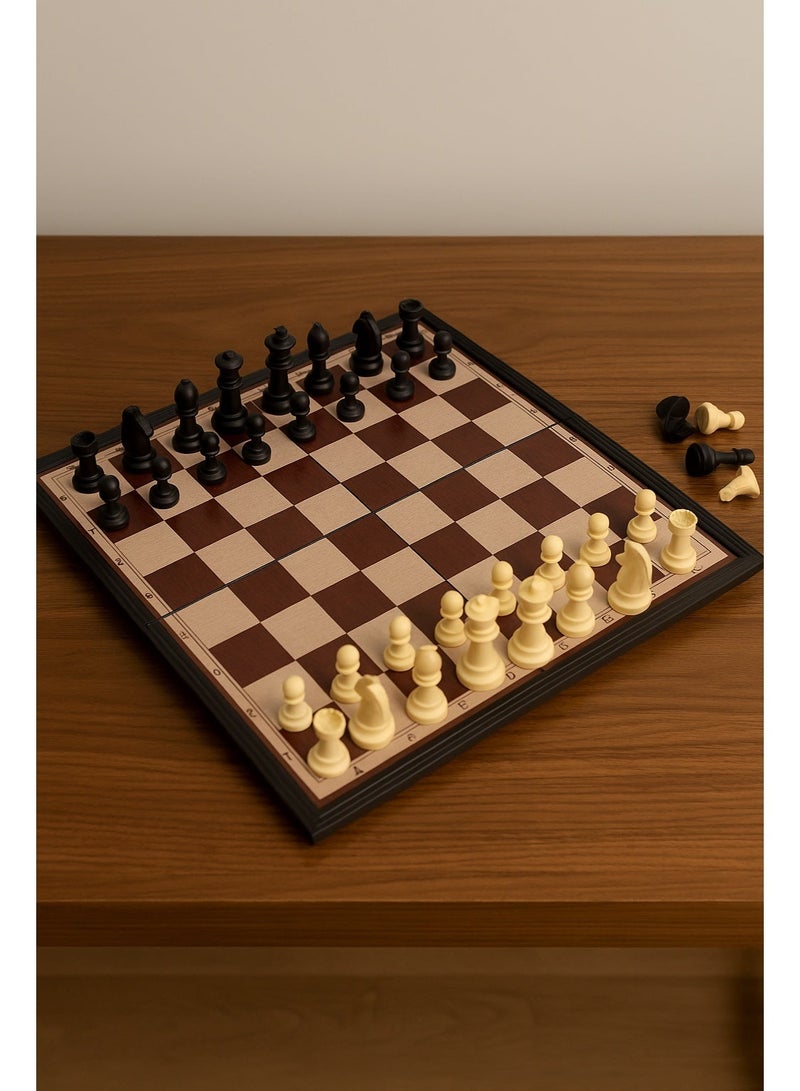BRAINS Magnetic Wooden Chess Set, Foldable Board – Classic Elegant Design with Complete Chess Pieces for Entertainment, Education, and Intelligence Development, Easy to Carry and Store - Image 4