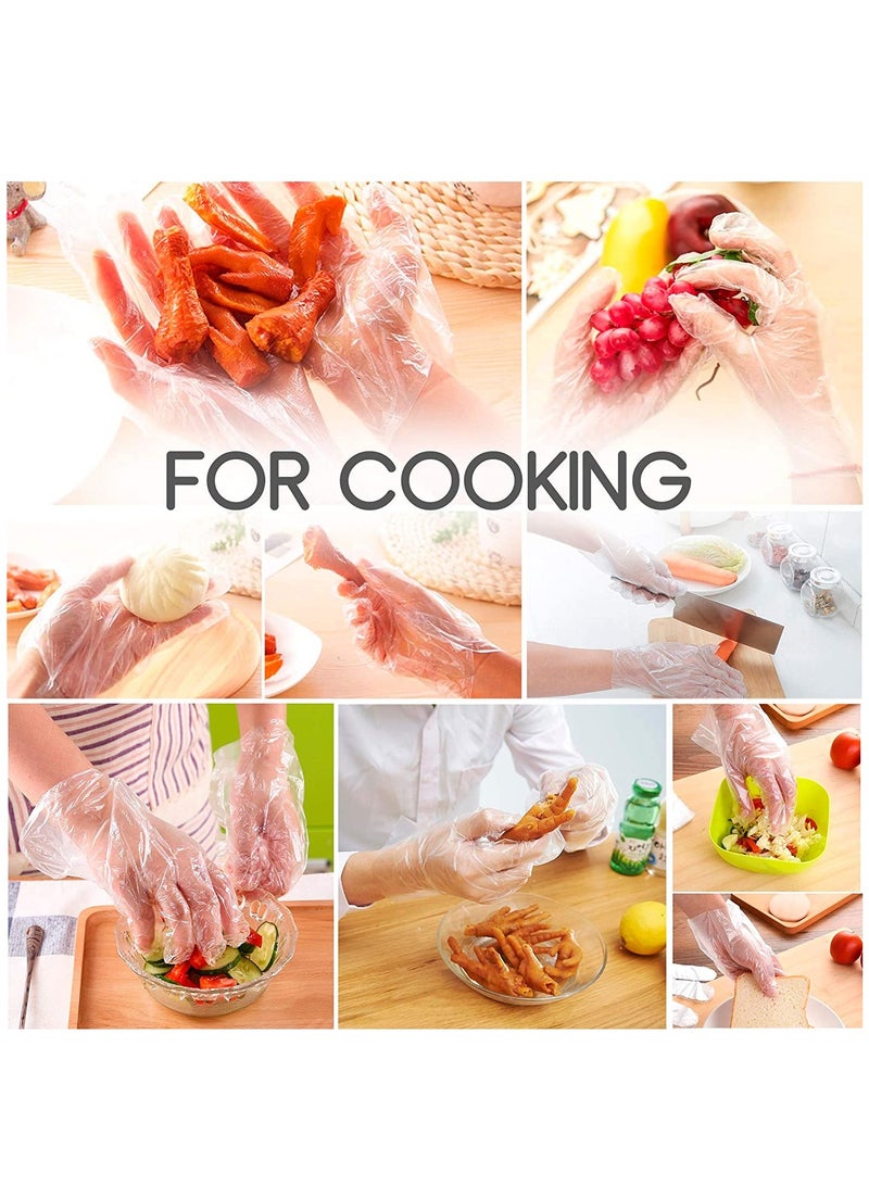 Food safe 100-Piece Disposable Plastic Gloves Clear - Image 2