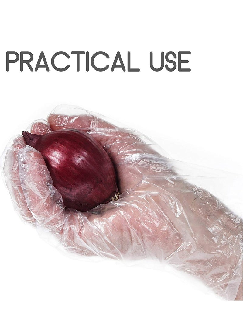 Food safe 100-Piece Disposable Plastic Gloves Clear - Image 3