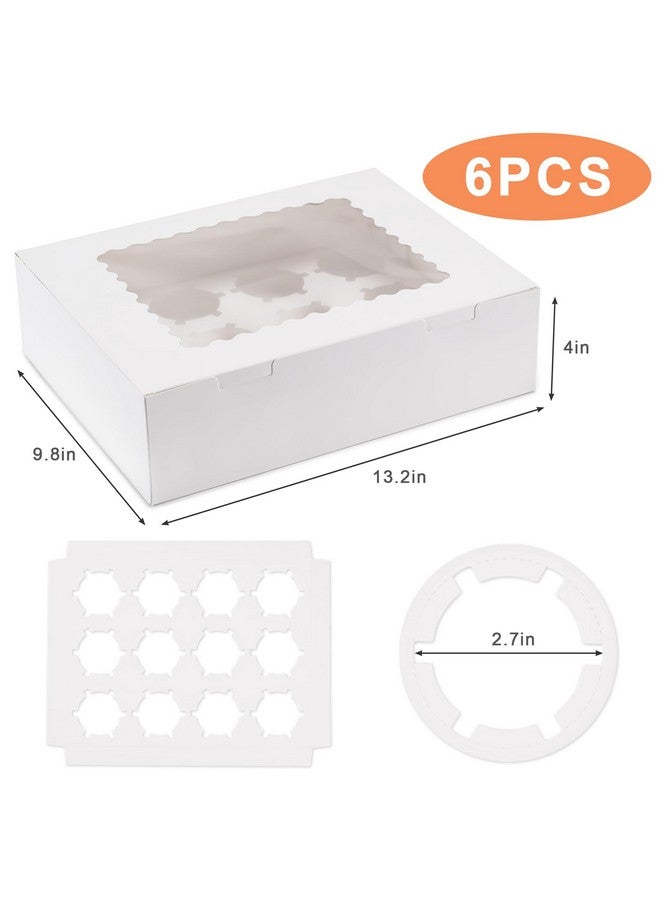 Hoewina 6PCS Cupcake Boxes - Hold 12 Count Cupcake Containers with Window, Food Grade Cupcake Holder Easy Transport and Presentation - Ideal for Cupcakes, Desserts, and More - Image 2