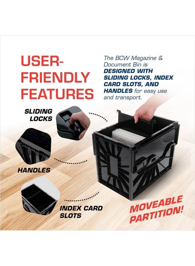 BCW Magazine Document & Comic Book Storage Bins | Durable Magazine Bin | Magazine Storage Box For Sorting And Organizing | Heavy Duty & Stackable Plastic - Fits All Comics (Single)  - Image 3