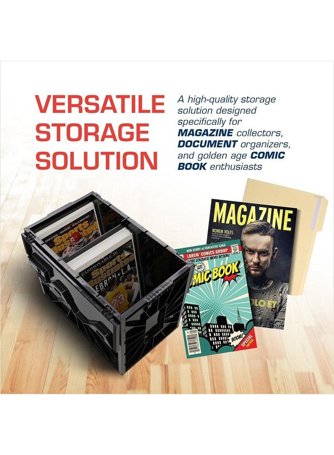 BCW Magazine Document & Comic Book Storage Bins | Durable Magazine Bin | Magazine Storage Box For Sorting And Organizing | Heavy Duty & Stackable Plastic - Fits All Comics (Single)  - Image 4